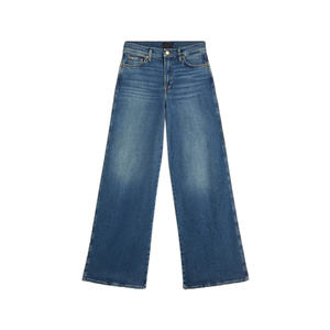 Pantalon en jean décontracté à jambe large, sans couture, longueur allongée, toucher doux, écologique, respirant, raffiné, décontracté, pour tous les jours - Product Image 1