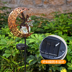 Luz solar de jardín con diseño de luna de hadas, LED, impermeable, para exteriores, con estaca, para decoración de patio y jardín. - Product Image 5
