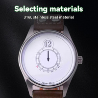 Montre-bracelet professionnelle personnalisée à mouvement japonais, automatique, radio-pilotée, avec fonction Heure du Monde, étanche et affichage analogique
