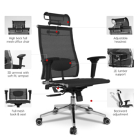Chaise de bureau ergonomique avec appui-tête, best-seller en Russie et en Asie centrale, respirante, chaise de direction Metta, Silla De Oficina