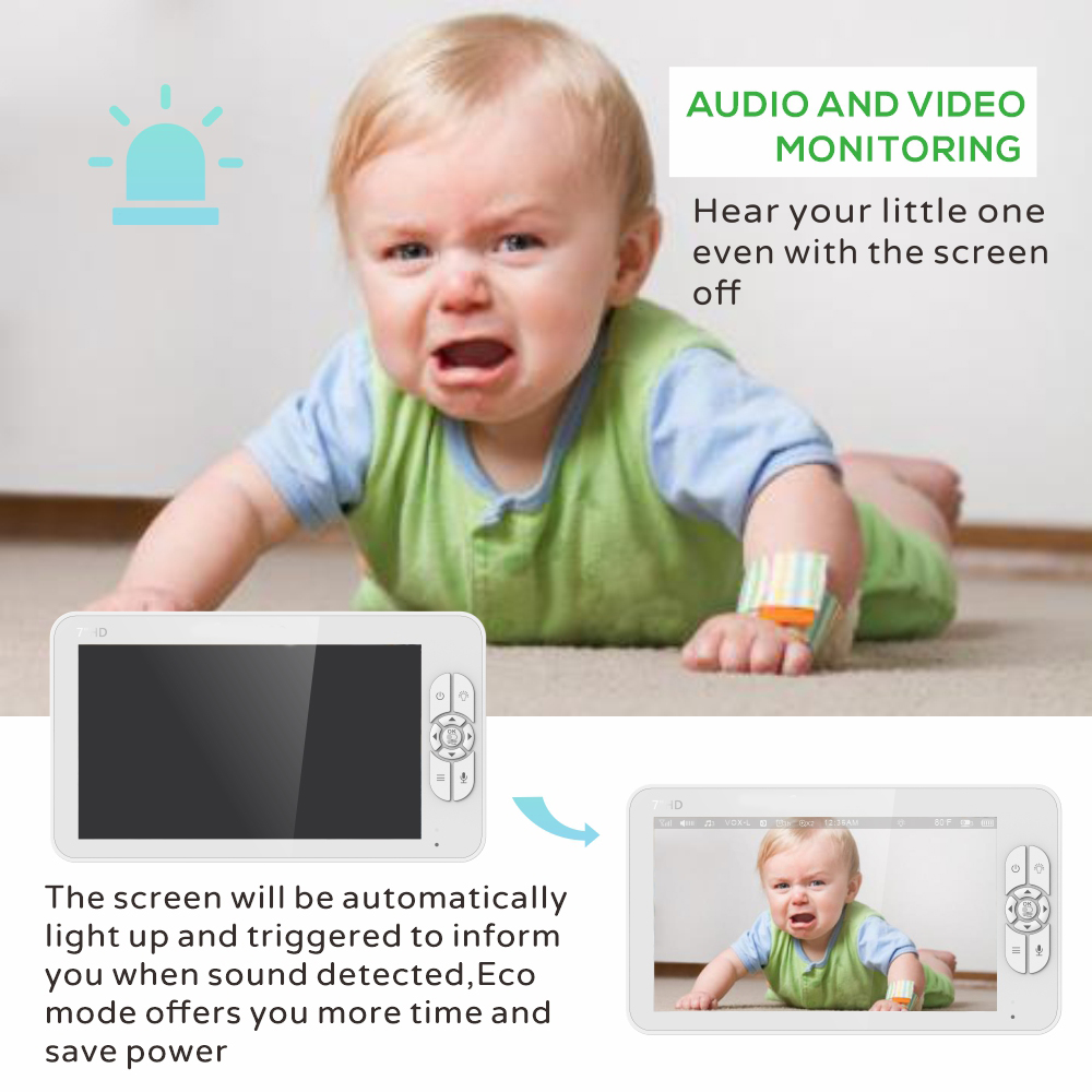 New 7 inches 1080P amazon hot selling good quality cheap baby monitor