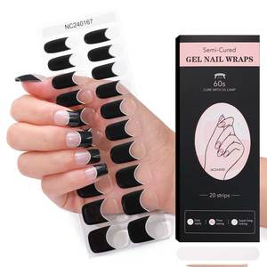 Elegante tira <span class=keywords><strong>de</strong></span> <span class=keywords><strong>Gel</strong></span> <span class=keywords><strong>de</strong></span> <span class=keywords><strong>uñas</strong></span> <span class=keywords><strong>de</strong></span> Punta <span class=keywords><strong>francesa</strong></span> <span class=keywords><strong>negra</strong></span> pegatinas <span class=keywords><strong>de</strong></span> <span class=keywords><strong>Gel</strong></span> UV <span class=keywords><strong>de</strong></span> Color Natural envolturas <span class=keywords><strong>de</strong></span> <span class=keywords><strong>uñas</strong></span> semicuradas producto <span class=keywords><strong>de</strong></span> belleza al por mayor - Product Image 2