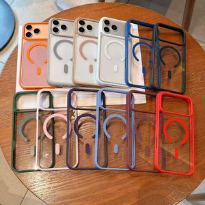 เคสใสอะคริลิคแม่เหล็กสำหรับ iPhone 17 รุ่น 16 สัมผัสนุ่มเหมือนผิว รุ่น 15 Pro Max ผิวด้าน รุ่น 14 ป้องกันการตกกระแทก - Product Image 1