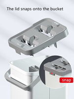 Serpillère plate en microfibre extensible à double usage pour le nettoyage humide et sec, fonctionnement mains libres facile, ensemble seau avec manche en aluminium et conception triangulaire