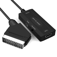 Convertisseur HDTV vers SCART en plastique 1080P HD Plug and Play Adaptateur PAL/NTSC pour TV Box/PS4 vers anciens téléviseurs SCART