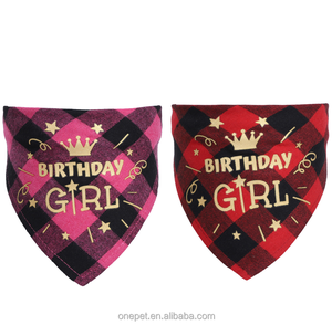 Bandanas pour <span class=keywords><strong>chien</strong></span> de taille réglable Conception de fête d'<span class=keywords><strong>anniversaire</strong></span> en polyester Écharpe pour animaux de compagnie bavoirs - Product Image 2