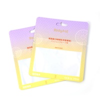 Sachet d'emballage alimentaire en plastique imprimé sur mesure, à trois soudures latérales, avec fenêtre transparente et encoche de déchirement facile, pour bonbons gélifiés