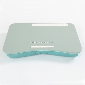 PU Leather <strong>Top</strong> Laptop Desk <strong>Lap</strong> Tray Wood Home Office Laptop <strong>Stand</strong> with Pillow Cushion for Bed Sofa for Writing and Drawing - Product Image 2