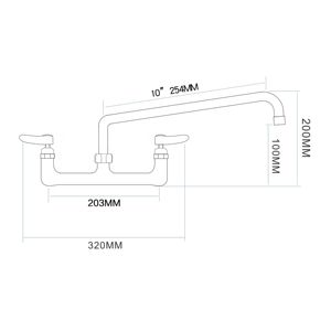 Robinet de cuisine au design moderne en laiton avec 2 poignées et cartouche céramique - Product Image 2