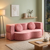 Conjunto de Sofá Plegable Ecológico Moderno, Sofá de Tela Cuadrado para Dos Personas, para Apartamento, Hotel, Escuela, Hospital