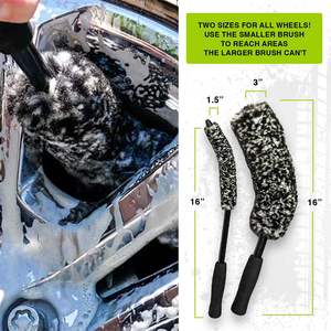 Juego de cepillos flexibles - Juego de cepillos para ruedas ajustables de 2 piezas <span class=keywords><strong>que</strong></span> limpian detrás de las ruedas - Product Image 2