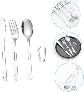 ชุดช้อนส้อมมีดสแตนเลสพกพา 3 ชิ้น สำหรับการเดินทาง ปิกนิก และแคมป์ปิ้ง - Product Image 2