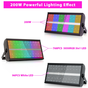 Chất lượng cao điện 1000W RGB Trắng Đảng tổ chức sự kiện LED Strobe rửa blinder Đèn sân khấu 10pcs DMX trường hợp chuyến bay nhấp nháy ánh sáng hiển thị - Product Image 2