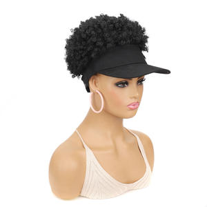 Perruque chapeau <span class=keywords><strong>afro</strong></span> pour femmes africaines |   Perruque courte bouclée avec casquette de baseball |   Perruque synthétique Spring Curl - Product Image 6