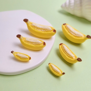 100 pièces de figurines miniatures de bananes artificielles, bananes jaunes réalistes, modèle alimentaire pour maison de poupée, pour la décoration de cuisine, de chambre et de fête - Product Image 3
