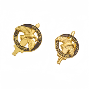 Insigne Militaire de Brevet BMP Doré, Emblème du Cameroun à l'effigie d'une double épée et d'un épi de blé - Product Image 4