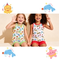 Ensemble de vêtements d'été pour garçons, collection rentrée scolaire, imprimé personnalisé, ensemble chemise sans manches et short, deux pièces, vêtements pour enfants, vente en gros, Milk