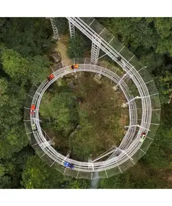 Lucu 360 anak-anak plastik berputar Roller Coaster naik