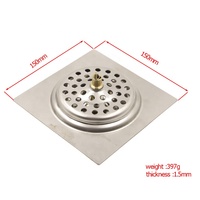GUIDA 726156 Salle De Bains Carré Chrome Douche SS En Acier Inoxydable Caché Pop up Étage Grille de Vidange Égouttoir Passoire