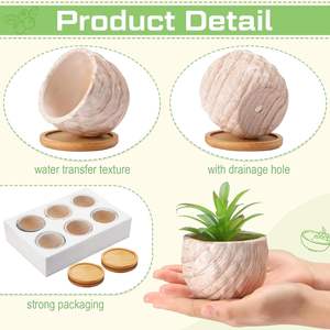 Maceta de Cerámica con Diseño Marmoleado de 3.35 Pulgadas, Ecológica, Ligera, para Suculentas, Cactus y Hierbas, con Orificio de Drenaje, Acabado Mate, Moderna - Product Image 3