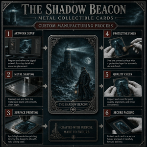 La collection de cartes à collectionner Shadow Beacon Premium en métal gravé avec des illustrations sombres fantastiques exquises et des finitions de luxe - Product Image 4