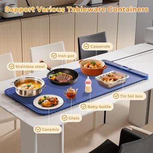 Tapis chauffant pour aliments, plateaux chauffants électriques en silicone pour plats à réchaud et buffets, chauffe-plats portables de comptoir pour les fêtes - Product Image 3
