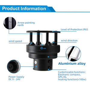SENTEC Anémomètre ultrasonique miniature résistant aux intempéries pour l'extérieur Installation facile Dispositif de mesure et de surveillance du vent WS303F Mode actif 1/m - Product Image 5