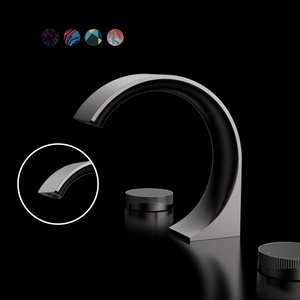 Sang Trọng Thiết Kế Mới Brass Bồn Rửa Vòi Nước Phòng Tắm Vòi Mixer Tap Sàn Gắn 3 Lỗ Kép Xử Lý Rửa Lưu Vực Vòi Nước - Product Image 1