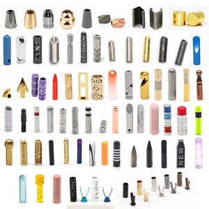 Custom Printed Logo Eco-friendly Metal Cord End Tips with Teeth for Aglets for Sneakers & Hoodies Drawstring Laces