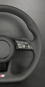 Volant de voiture à fond plat en cuir perforé <span class=keywords><strong>S</strong></span>-<span class=keywords><strong>Line</strong></span> pour <span class=keywords><strong>Audi</strong></span> A3/A4/A5/A6/A7/Q3/<span class=keywords><strong>Q5</strong></span>/Q7/R8/A8/<span class=keywords><strong>S</strong></span>/RS <span class=keywords><strong>Line</strong></span> - Product Image 6