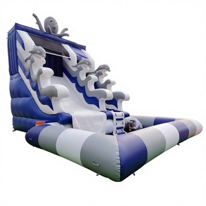 Tobogán acuático inflable comercial para niños con piscina, parque acuático inflable con forma de pulpo. - Product Image 1