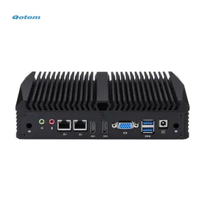 Qotom Mini Pc industriale senza ventola Cpu i7 6500U 8 * USB RS232 2 * LAN VGA 2 * HD Computer Desktop