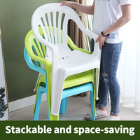 Fauteuil empilable moderne en PE - Chaises légères et imperméables pour l'école, les restaurants et les jardins