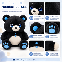 Oso de Peluche Interactivo con IA, Suave, de Poliéster, Educativo, Personalizable