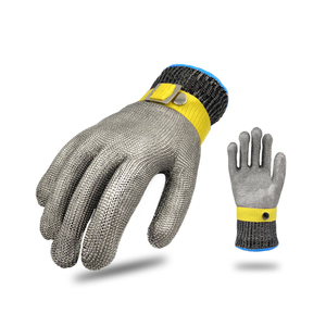 Gants de sécurité anti-coupure niveau 9 <span class=keywords><strong>en</strong></span> <span class=keywords><strong>maille</strong></span> d'acier inoxydable 316L pour boucher, abattage, découpe de viande et pêche - Product Image 5