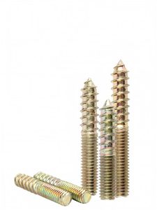 ตัวยึด น็อต โบลต์เกลียวคู่ ชุบสังกะสีเหลือง โลหะ ดอเวล ตัวยึดสองด้าน สำหรับยึดเฟอร์นิเจอร์ไม้ - Product Image 2