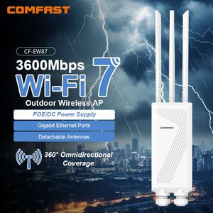 COMFAST Outdoor PoE BE3600 Dual-Band WiFi 7 AP/Ripetitore con Porta Gigabit WAN 2.4GHz 5GHz Estensore WiFi da Esterno <span class=keywords><strong>Router</strong></span> WiFi - Product Image 1