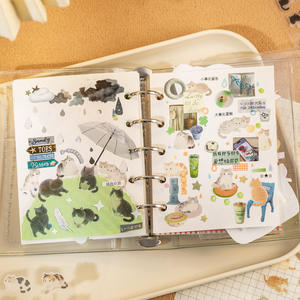 Paquete de 2 Hojas de Pegatinas de Papel Washi con Lindos Diseños de Gatos, Resistentes al Agua, para Decoración de Diarios, Fundas de <span class=keywords><strong>Teléfono</strong></span> y Collages - Product Image 4