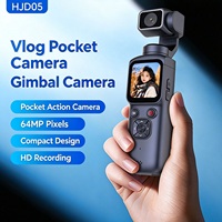 Caméra portable à cardan 2026 en promotion, enregistrement vidéo 4K, 64MP, anti-tremblement et suivi du visage, caméra d'action Wi-Fi pour vlog extérieur