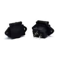 Prise de courant CA étanche USBO IEC C14, chargeur 10A, connecteur 3 broches 4,8 mm, couvercle à ressort noir, auto-test