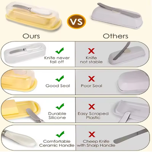 Ev sofra mutfak malzemeleri mühür tereyağı kutusu şeffaf kapak peynir saklama kutusu tereyağı tabağı kapak ve bıçak ile - Product Image 6