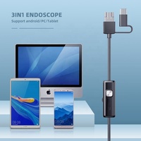 Caméra endoscopique AN100 3,9 mm 3-en-1 HD USB Type-C Android, endoscope étanche IP67, caméra boroscope à câble rigide, 6 LED réglables