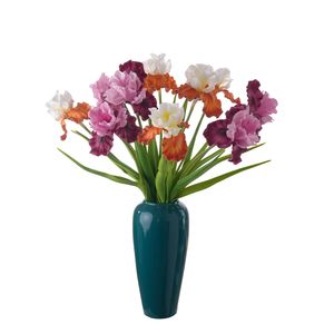 MW01518 زهور صناعية طويلة الساق بو قزحية لغرفة المعيشة المطبخ طاولة الحزب ديكور القزحية واقعية زهور اصطناعية - Product Image 1