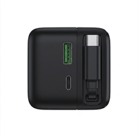 Chargeur de voyage tout-en-un 65W 2 ports USB-C avec câble rétractable, charge rapide PD, prise pliable, sécurité intelligente, caméra, écouteurs