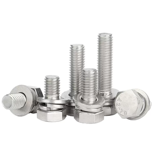 สตีลสแตนเลส 316 ราคาถูก สกรูหัวหกเหลี่ยม <span class=keywords><strong>M16</strong></span> พร้อมน็อตและแหวนรอง น็อตหกเหลี่ยม M6 M7 M8 M9 M10 M11 M12 M32 M35 M39 รายการราคาสกรู - Product Image 2