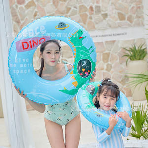 Anillo de natación inflable para niños Xiaolu, anillo de flotabilidad grueso con diseño de dinosaurio para piscina y parque acuático - Product Image 1