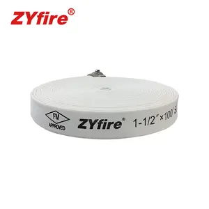 ZYfire Layflat Single Jacket 1.5 Inch Canvas 17bar UL Listed Fire Fighting EPDM Water Hose For Fire Control