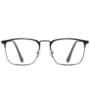 Semi-Rimless Rectangle Eyeglasses <b>Frame</b> Plano Lenses Anti-Blue Light Photochromic Lightweight Unisex <b>Metal</b> <b>Frame</b> - Product Image 5