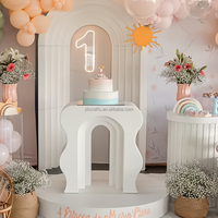 ZKAI - Mesa de Acrílico con Diseño de Ondas para Pasteles, Soporte para Postres de Boda, para Fiestas de Cumpleaños, Baby Shower, Decoración de Eventos