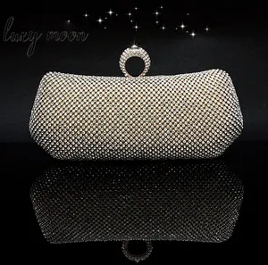 Light Luxury High Quality Rhinestone Handbag For Women With Handmade Plated Silver Wedding Handbag With Evening Clutch Bag FE528